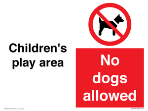 Childrens play area. No dogs allowed